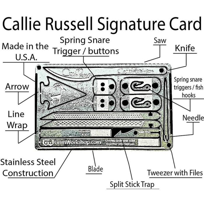 Callie Russell Survival Card – Arkansas Knife Shop