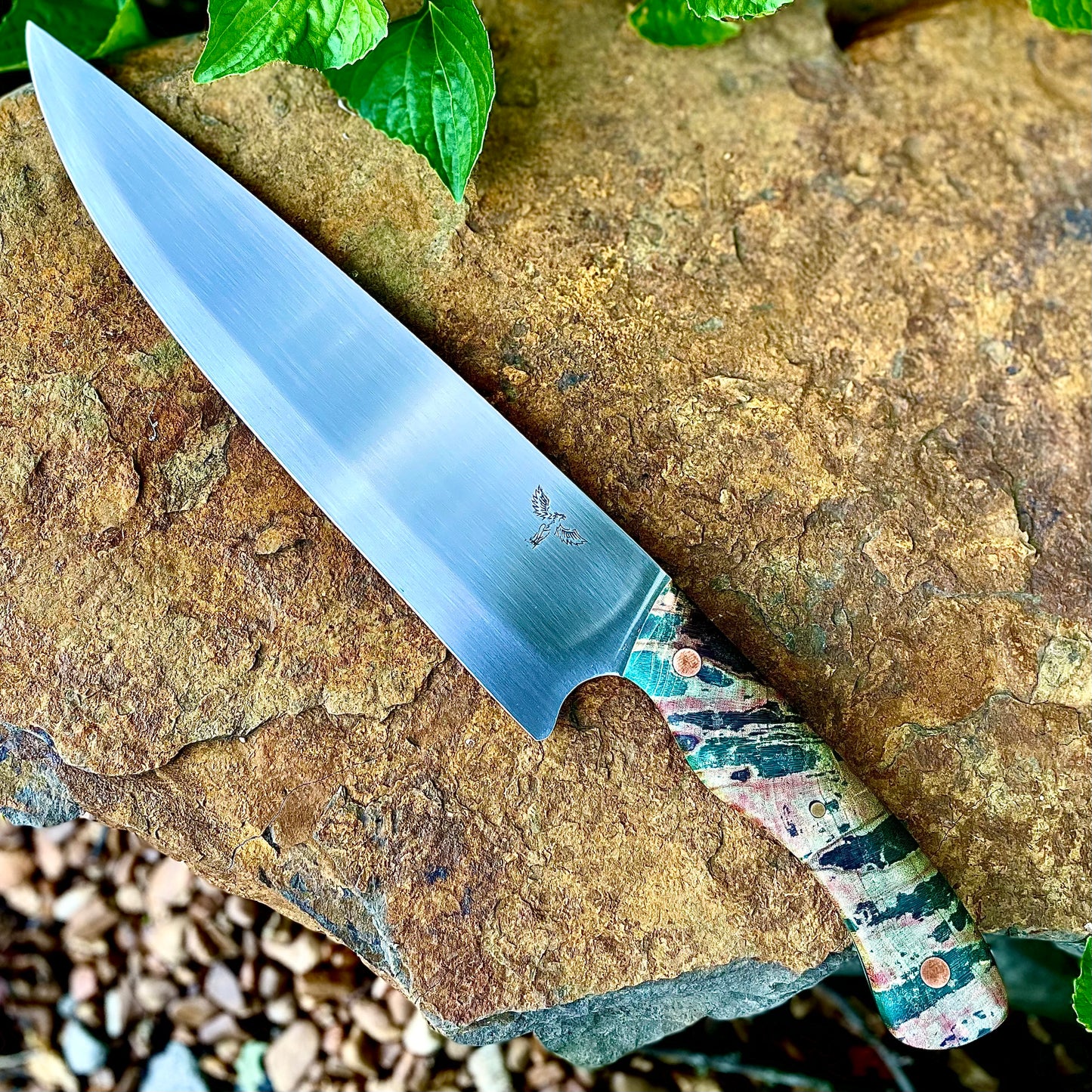 Chef Knife in 8670 w/ Box Elder Handle