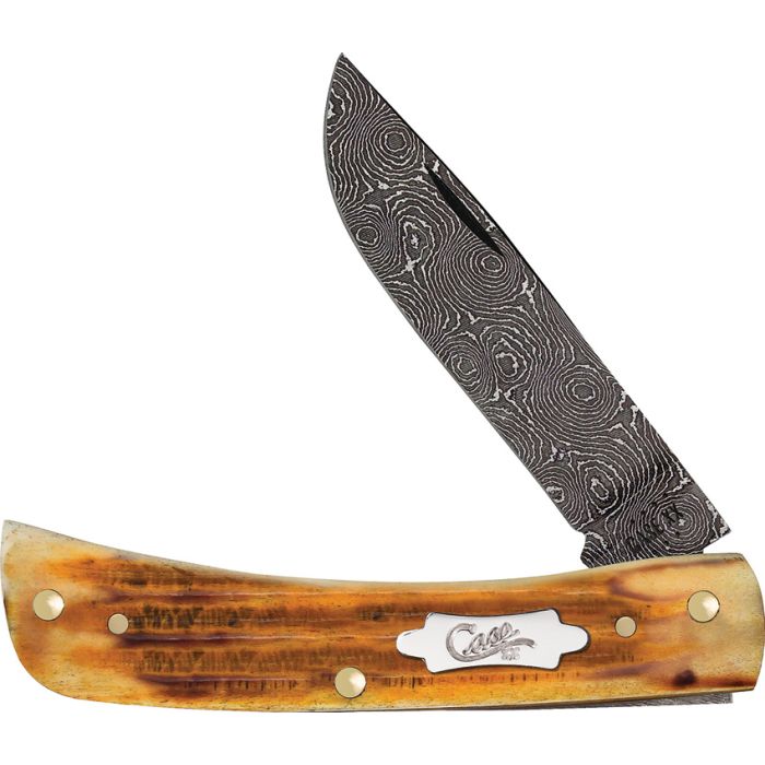 Case Cutlery Sod Buster Jr Damascus Burnt Goldenrod