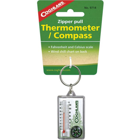 Zipper Pull Thermometer/Compass