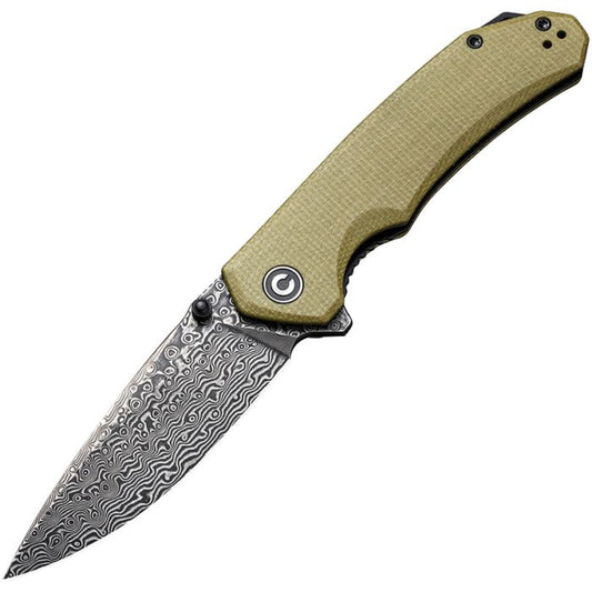 Civivi Brazen Linerlock Olive Damascus