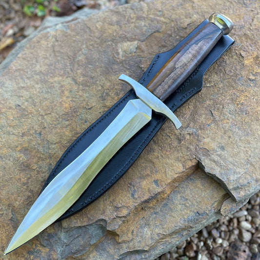 Dagger in 1095 w/ Walnut in Yellow Resin