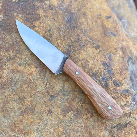 Hunter in 1080 w/ End Grain Natural Micarta