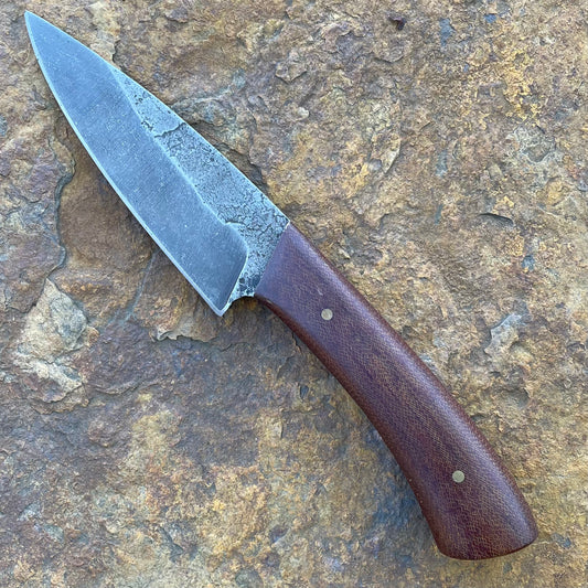 Forged Hunter in 80CrV2 w/ Vintage Brown Micarta