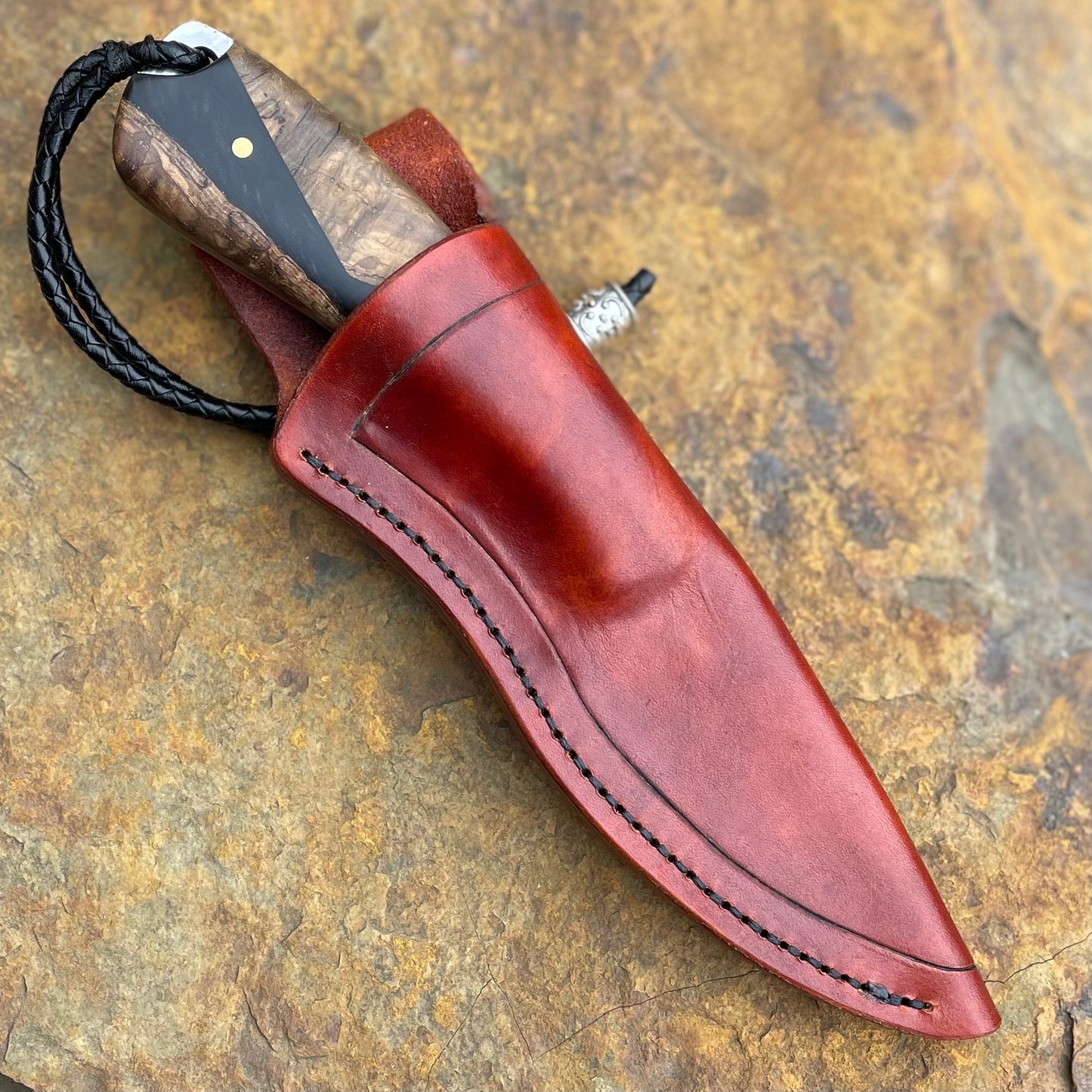 Clip Point Hunter in 1095 w/ Oak Burl & Resin