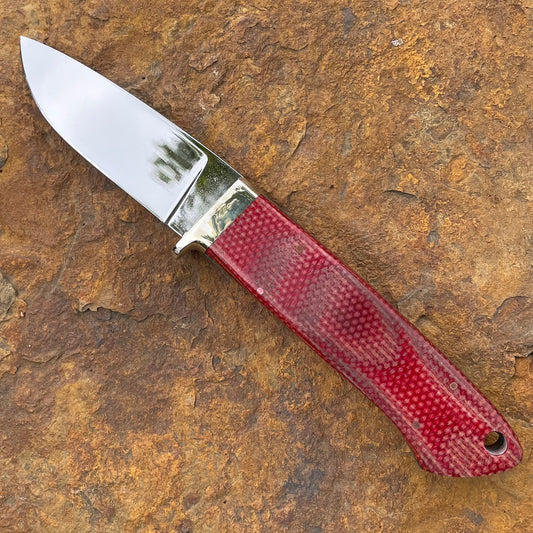 Hunter in 52100 w/ Red Micarta