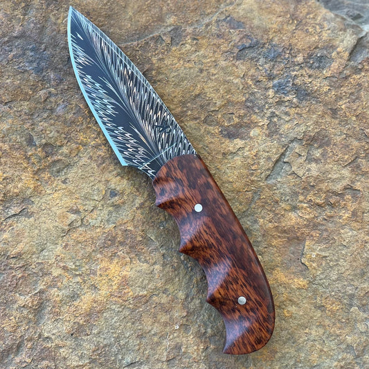 Damascus (Rooster Tail) w/ Snakewood