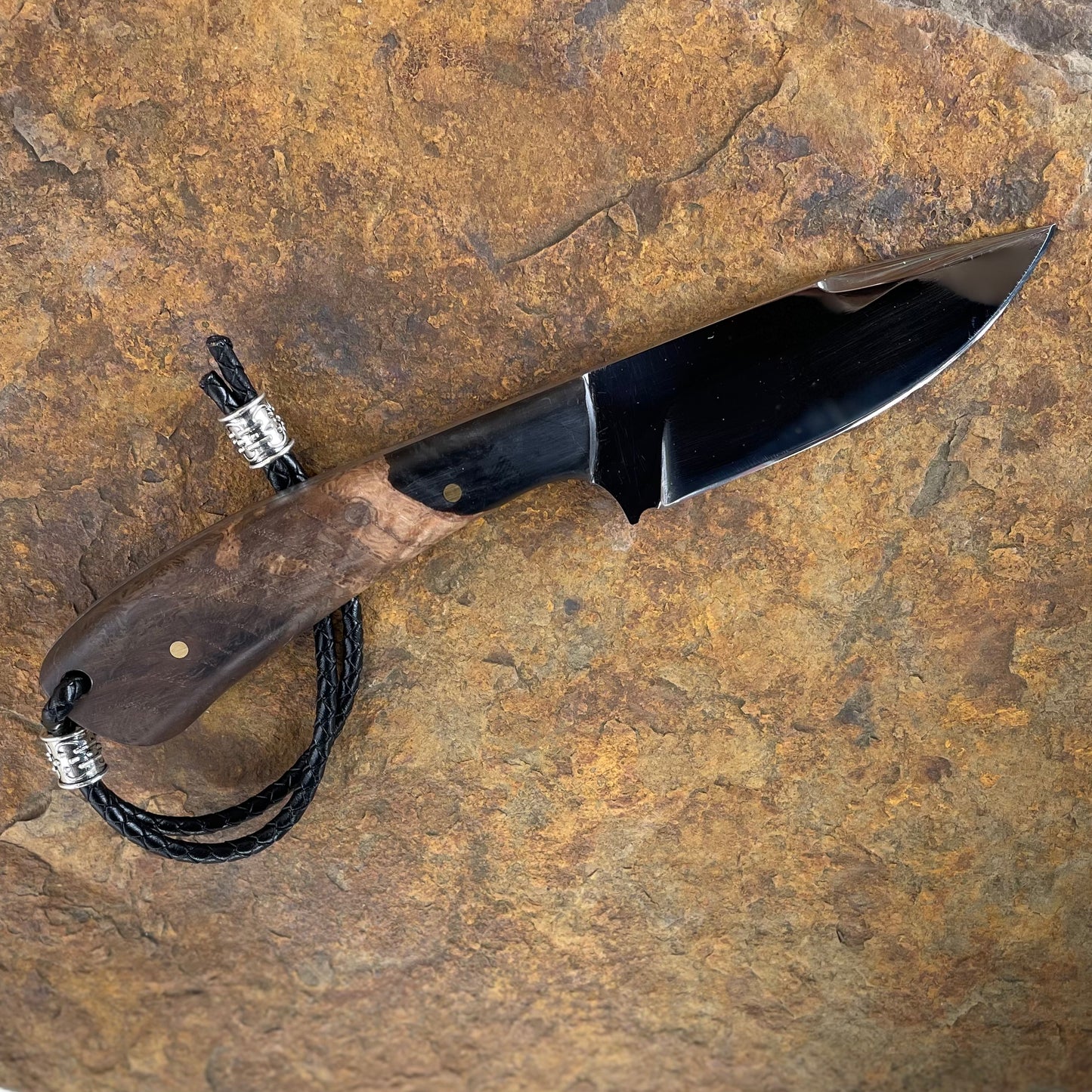 Hunter in 1095 w/ Oak Burl & Resin