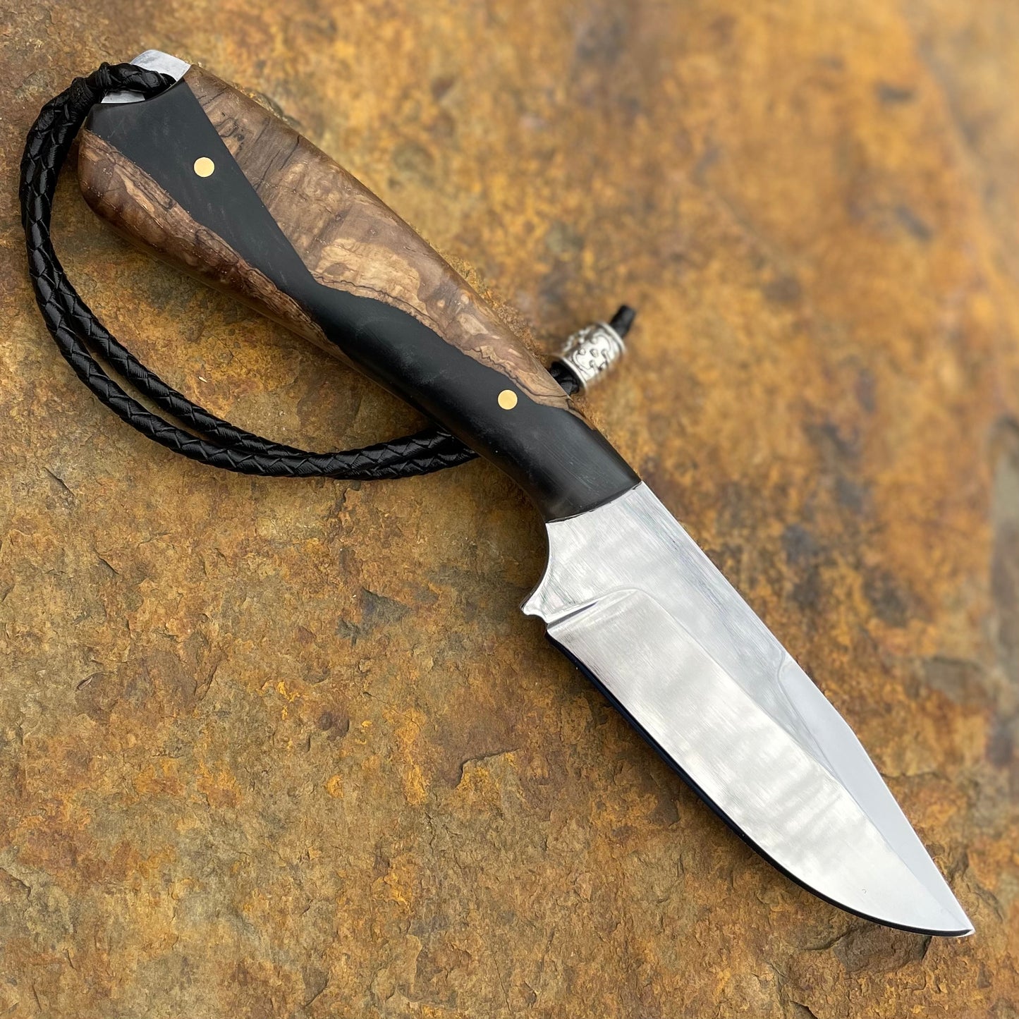 Clip Point Hunter in 1095 w/ Oak Burl & Resin