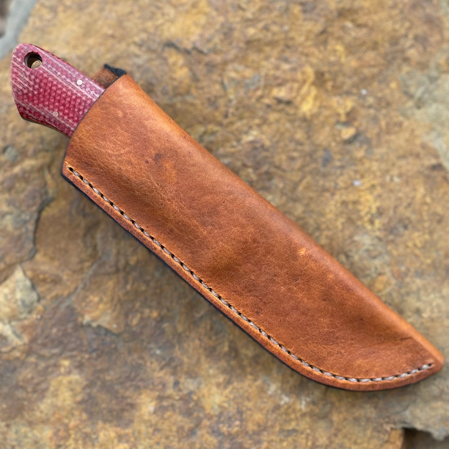 Hunter in 52100 w/ Red Micarta