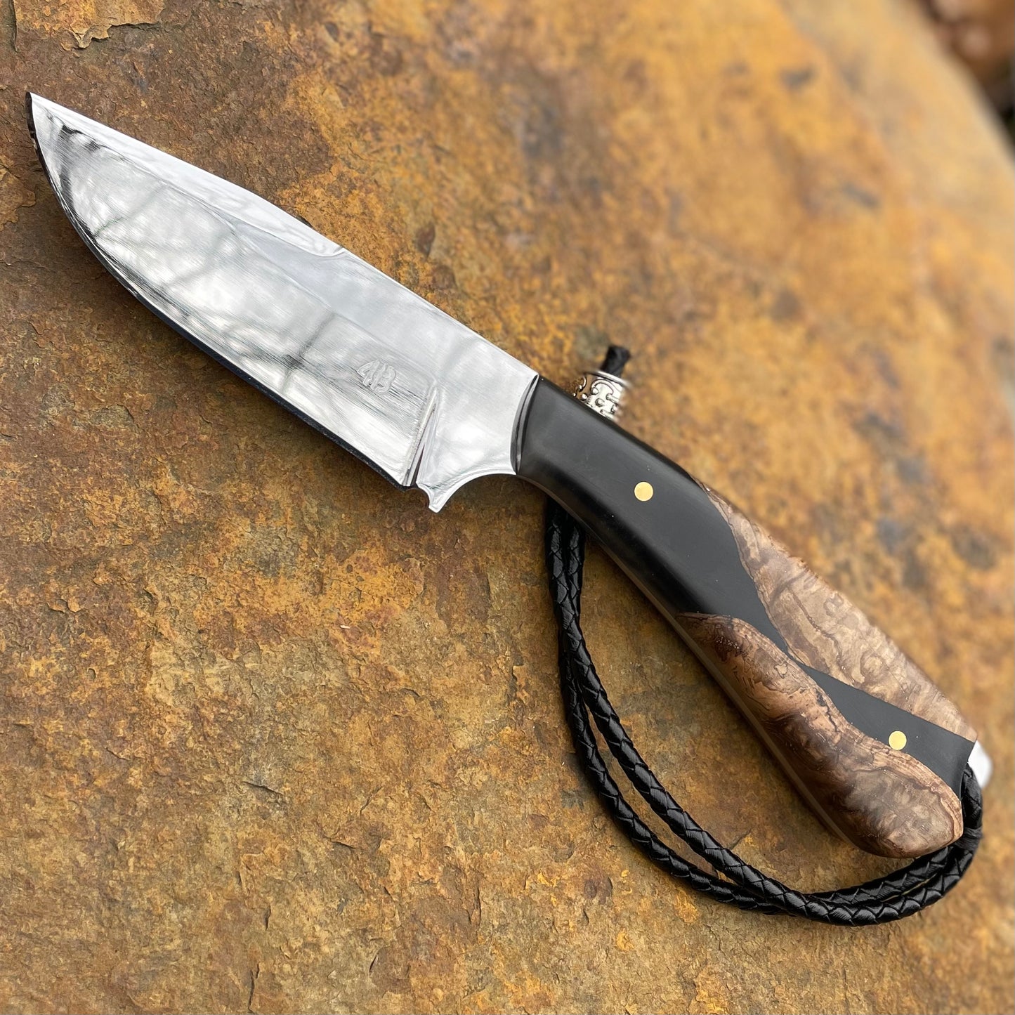 Clip Point Hunter in 1095 w/ Oak Burl & Resin