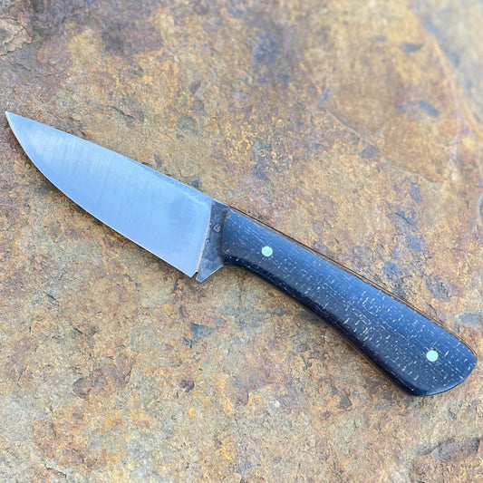 Hunter in 1080 w/ Black Burlap Micarta