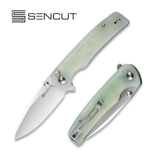 Sencut Sachse Button Lock Jade 9Cr18MoV