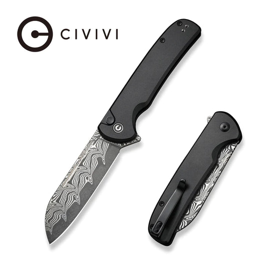 Civivi Chevalier II Button Lock Damascus